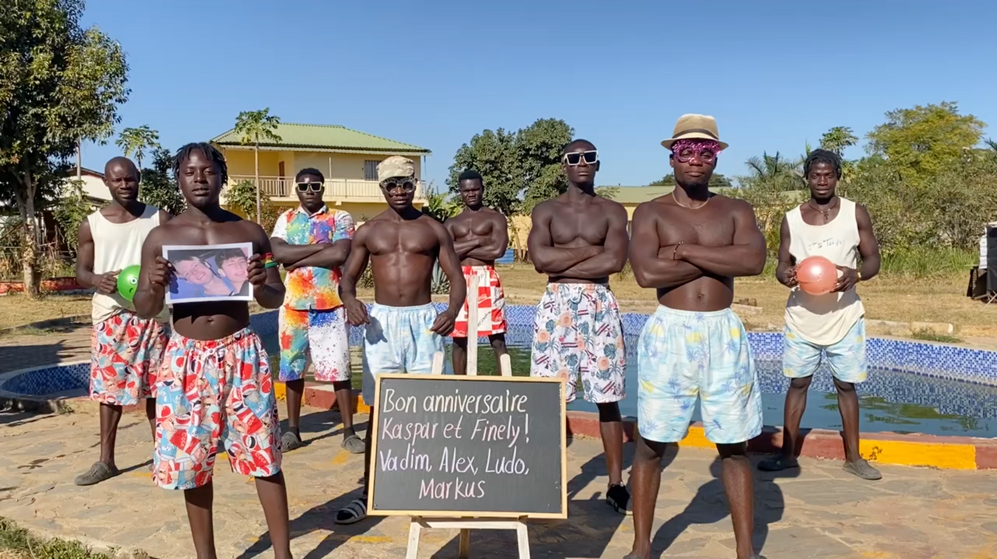 Personalised Funny Dancing Singing African Greeting Video Gift - Swimming Pool Team - GreetReels - Unique Gift Ideas